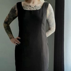 Black Dress w Lace Trim size 12.